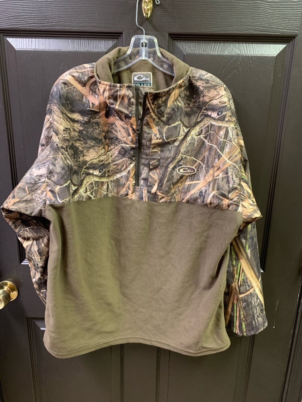 Drake Realtree Camo Half-Zip Pullover in Brown and Olive